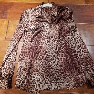 Dolce and Gabbana leopard print women's blouse